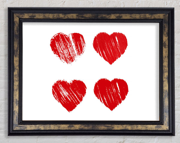 All Love Hearts Framed Print