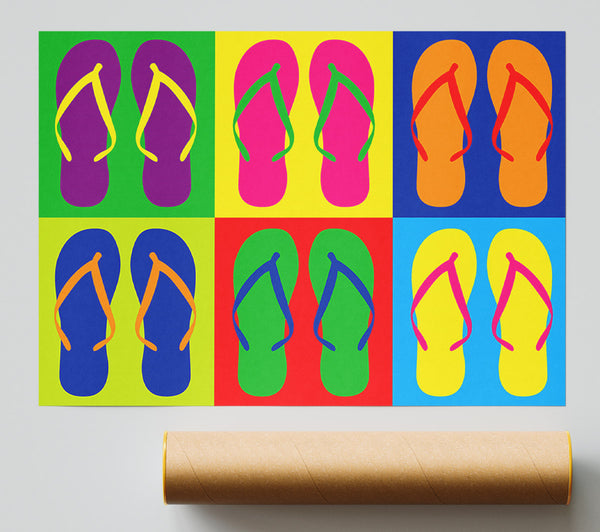 Pop Art Flip Flops Giclee Print