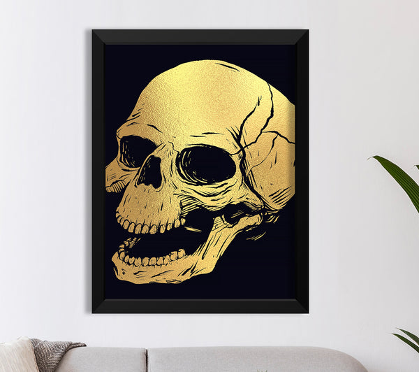 Der Totenkopf Goldfoliendruck