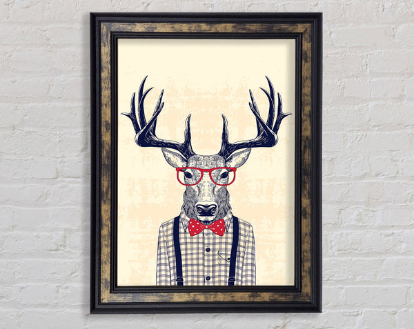Clever Stag Framed Print