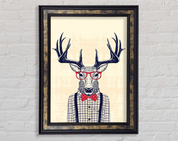 Clever Stag Framed Print
