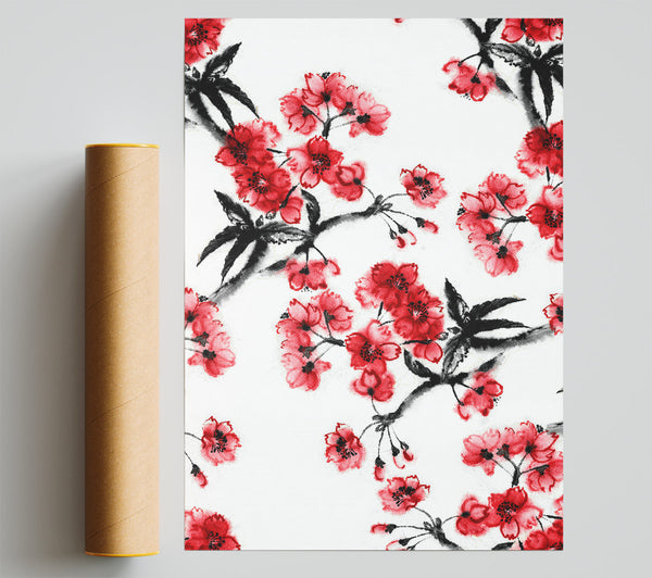Cherry Blossom Branches Poster