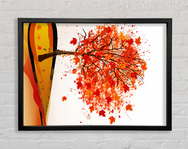 Autumn Orange Tree Framed Print