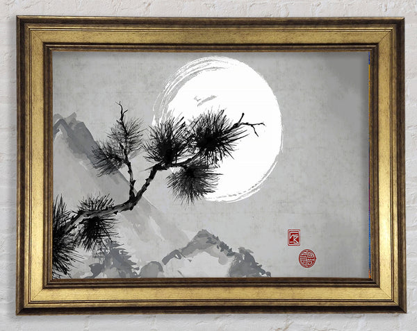 Chinese Mountain Tree Tops Framed Print