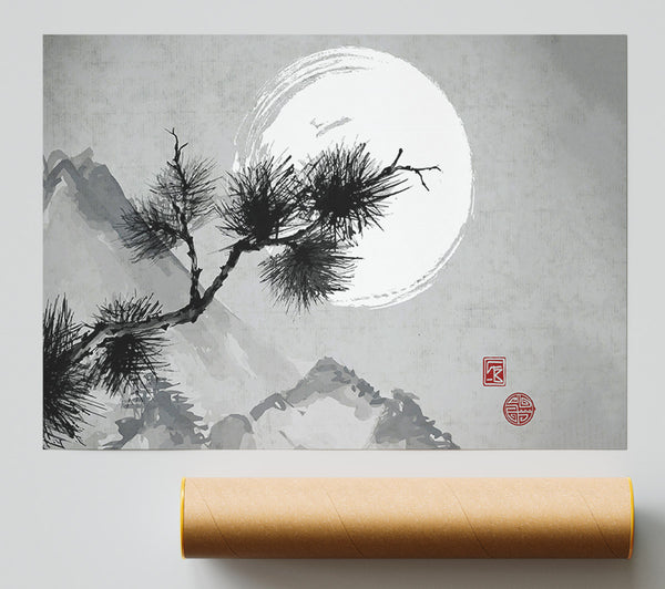 Chinese Mountain Tree Tops Poster