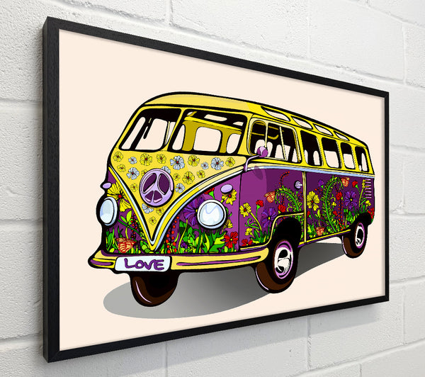 Flower Power VW Camper Van