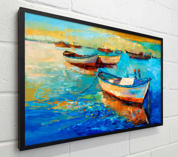 Sail Boats On The Sunset Waters