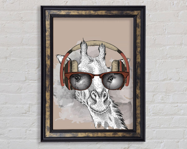 Funky Giraffe Framed Print