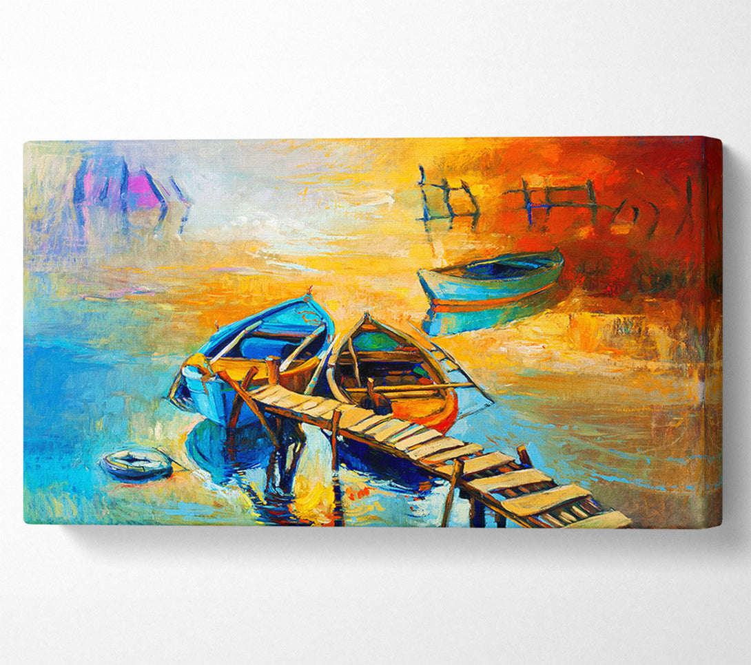  A Canvas Print of Golden Sail Boat Waters Canvas Art