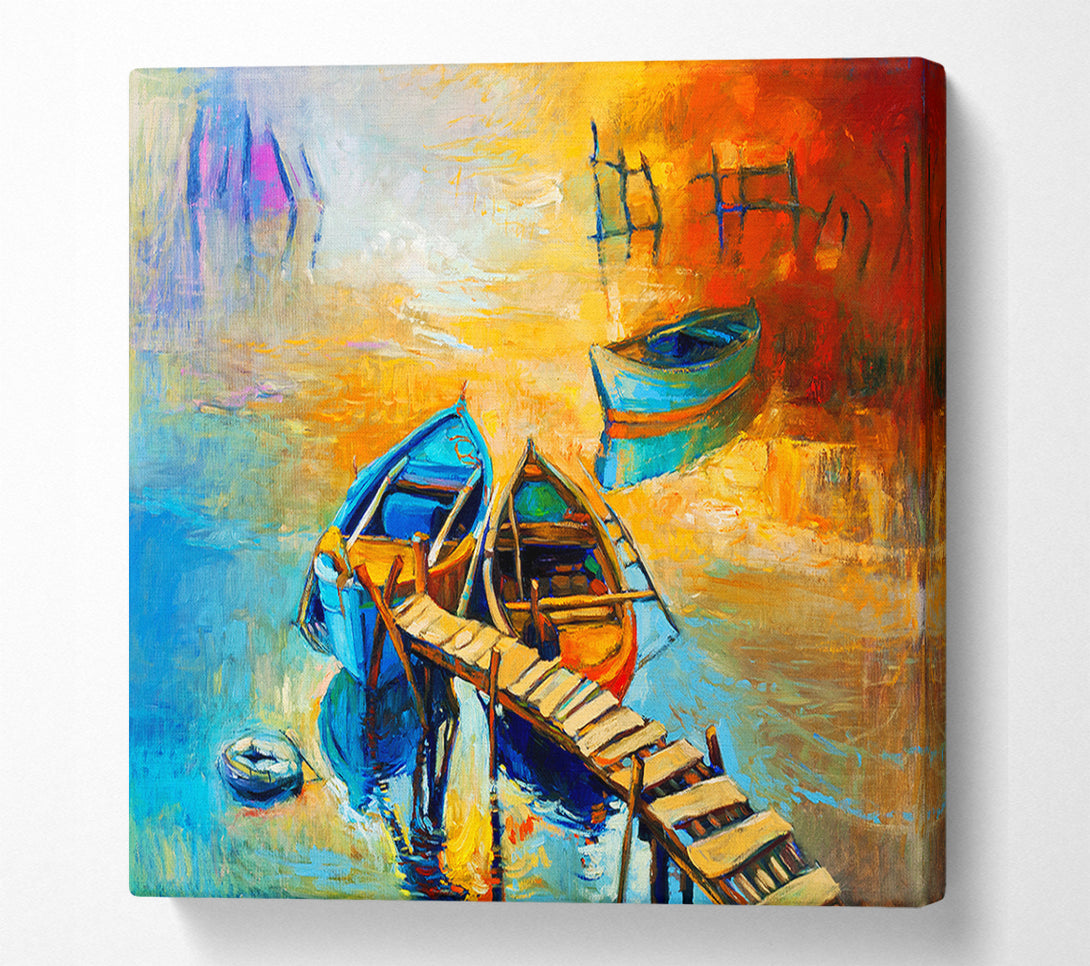  A Canvas Print of Golden Sail Boat Waters Canvas Art