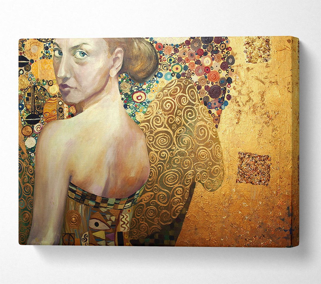  A Canvas Print of Klimt Golden Canvas Wall Art