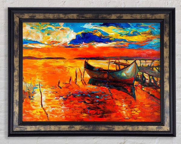 Fire Orange Waters Framed Print