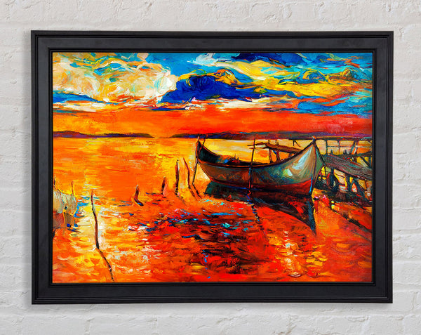Fire Orange Waters Framed Print