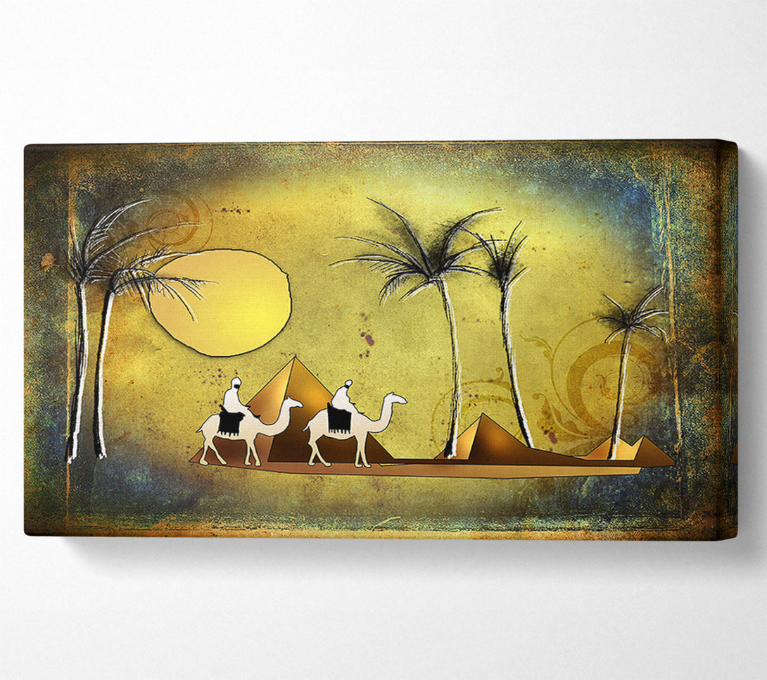  A Canvas Print of Camel Ride Through The Egyptian Desert Canvas Print