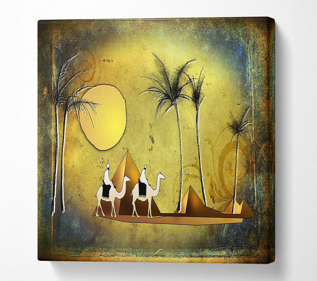  A Canvas Print of Camel Ride Through The Egyptian Desert Canvas Print