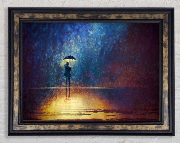 Golden Rain Sparkle Framed Print