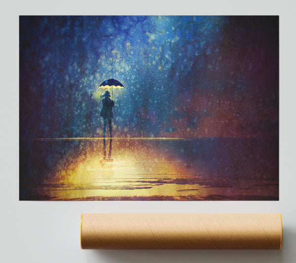 Golden Rain Sparkle Print