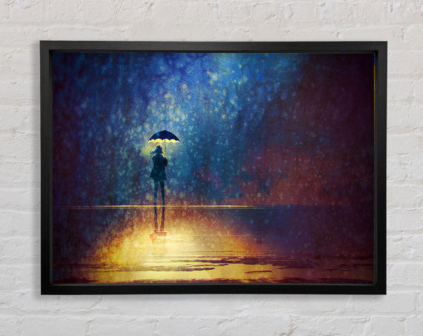 Golden Rain Sparkle Framed Print