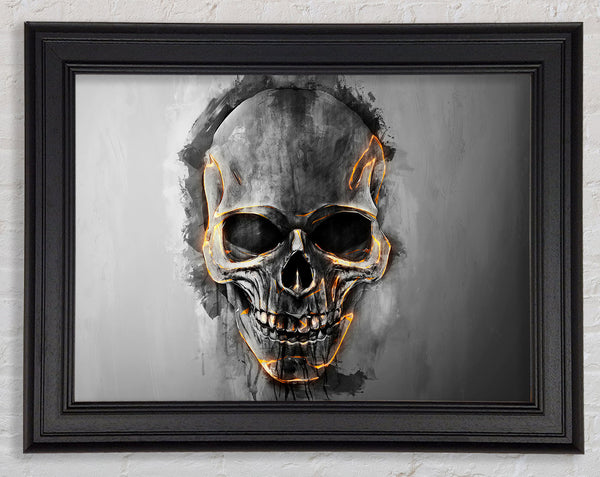 Fire Skull Framed Print