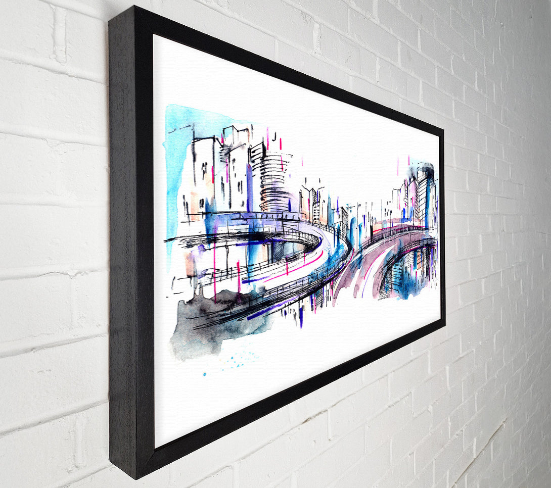  A Canvas Print of Ring Roads Through The City Canvas Wall Art