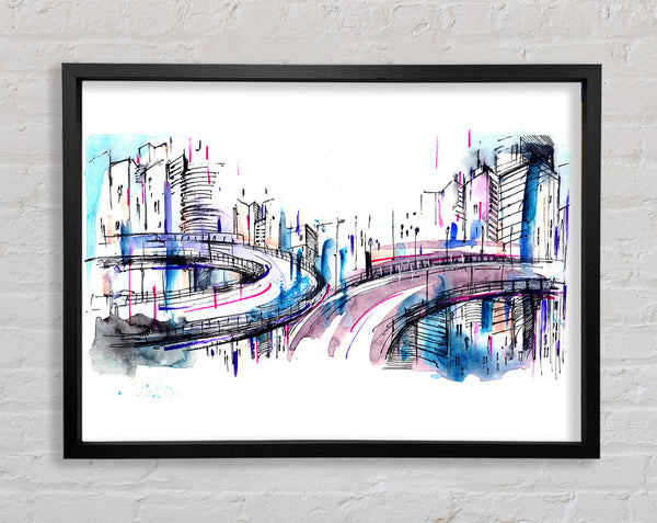Ring Roads Through The City Framed Print