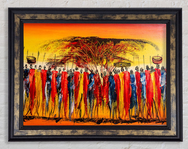 African Tribe Offering Framed Print