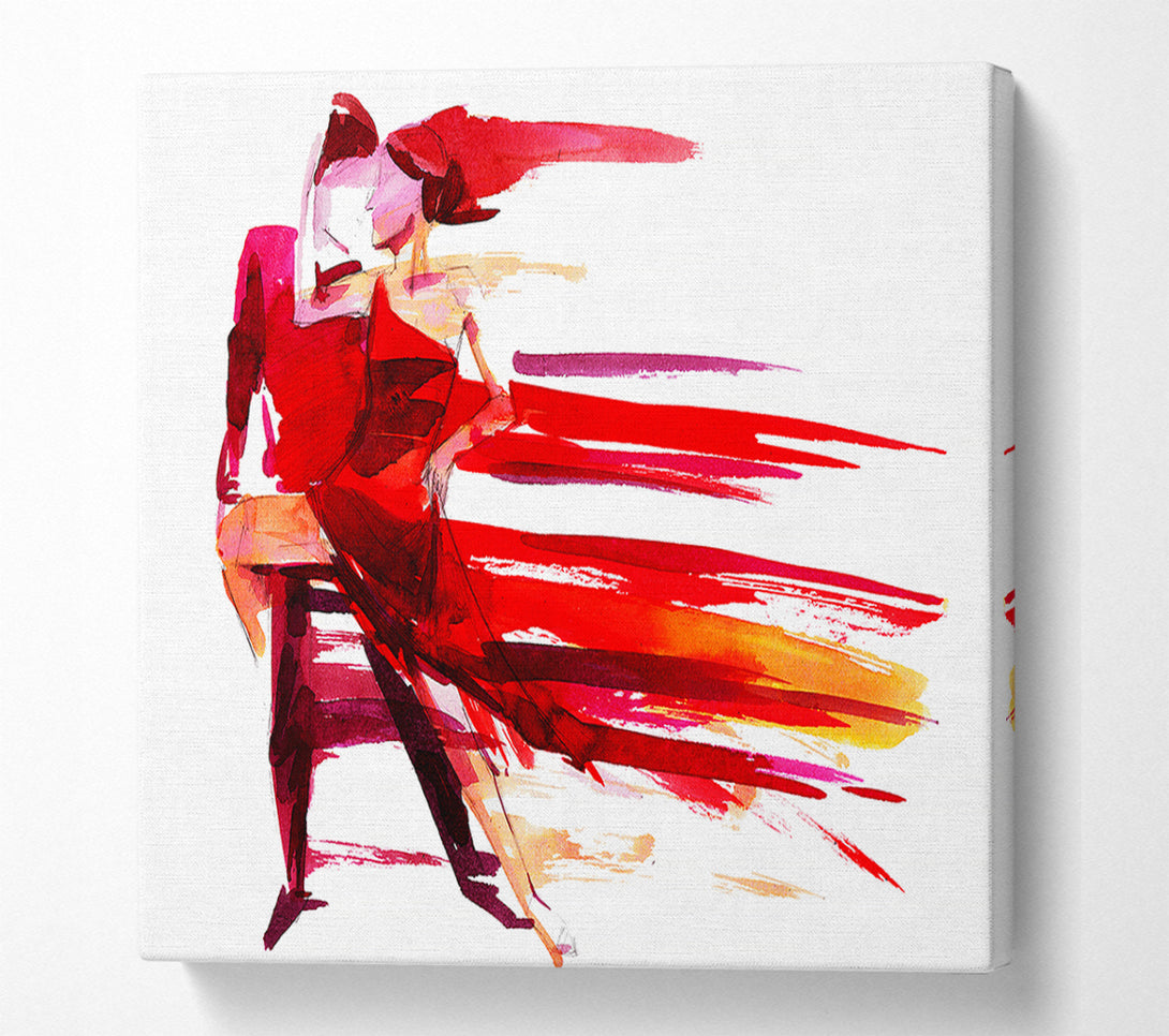  A Canvas Print of Red Hot Lovers Dancing Canvas Wall Art