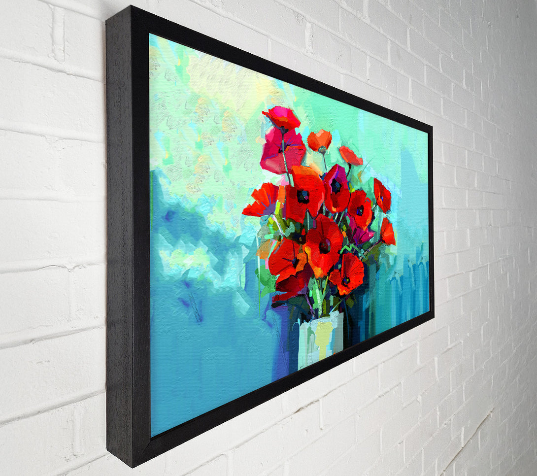  A Canvas Print of Poppy Vase Beauty Canvas Wall Art