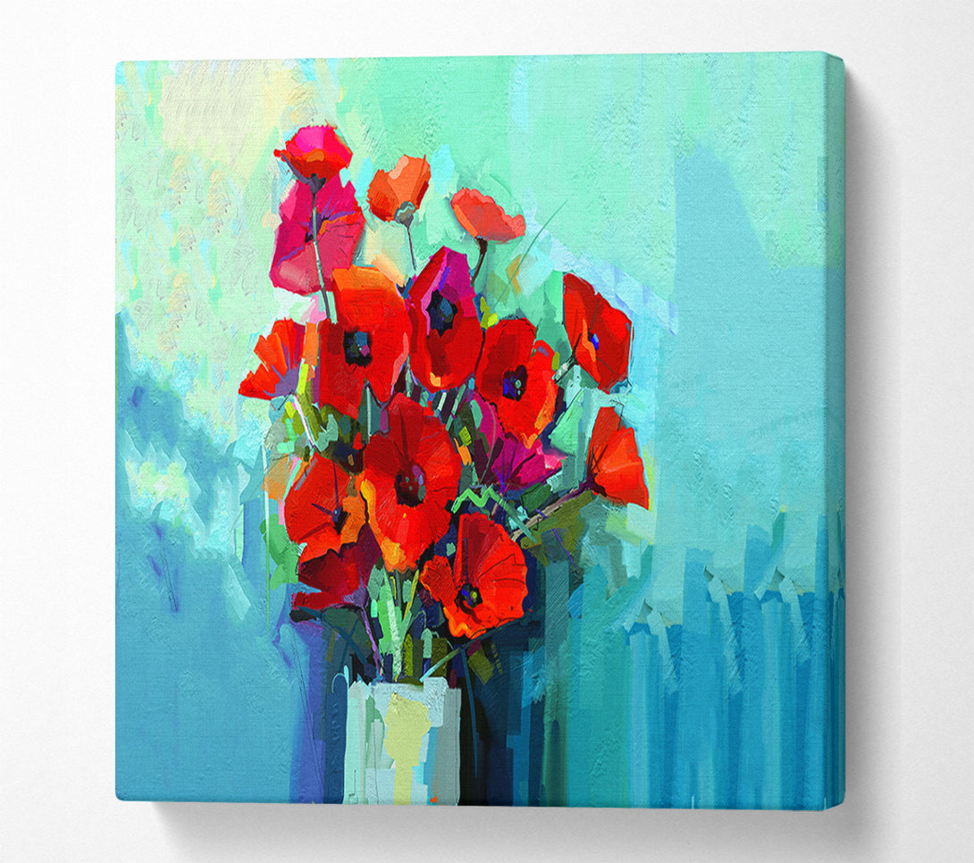  A Canvas Print of Poppy Vase Beauty Canvas Wall Art