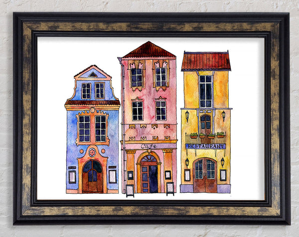 Town Houses In Paris Framed Print