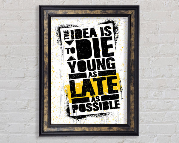 The Idea Is To Die Young Framed Print