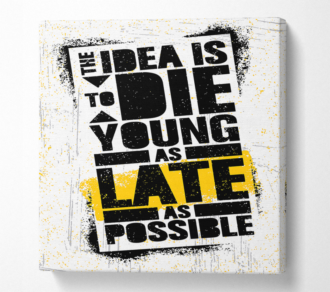  A Canvas Print of The Idea Is To Die Young Canvas Art