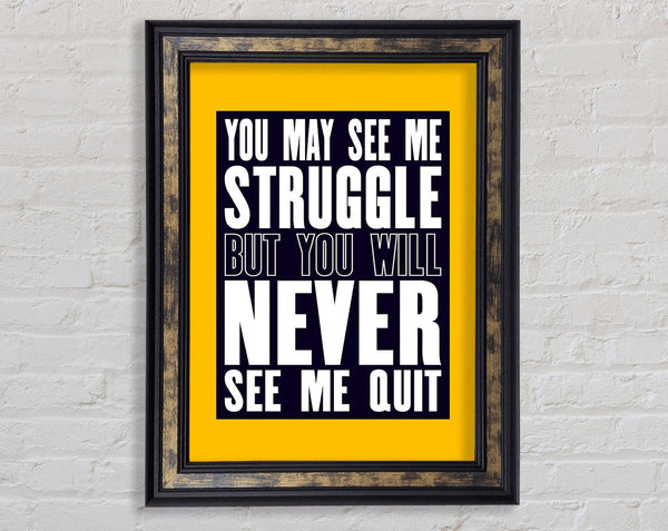 You May See Me Struggle Framed Print