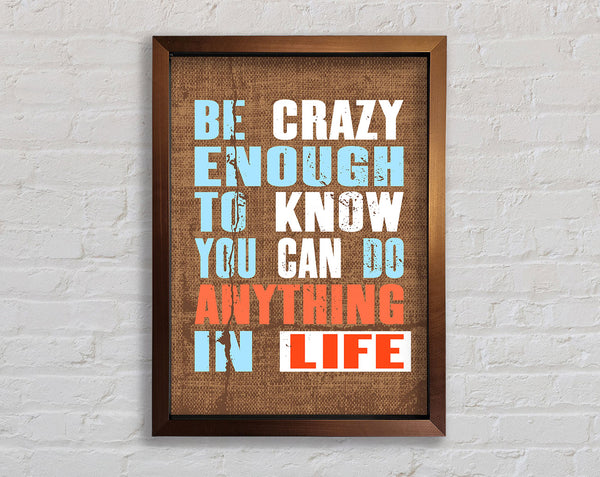 Be Crazy Enough To Know Framed Print