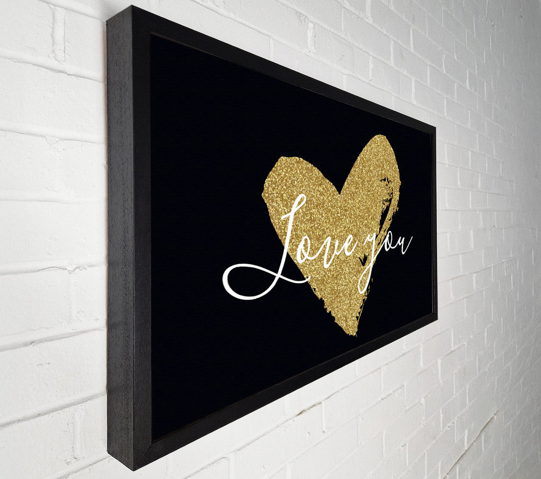  A Canvas Print of Love You Gold Heart Canvas Wall Art