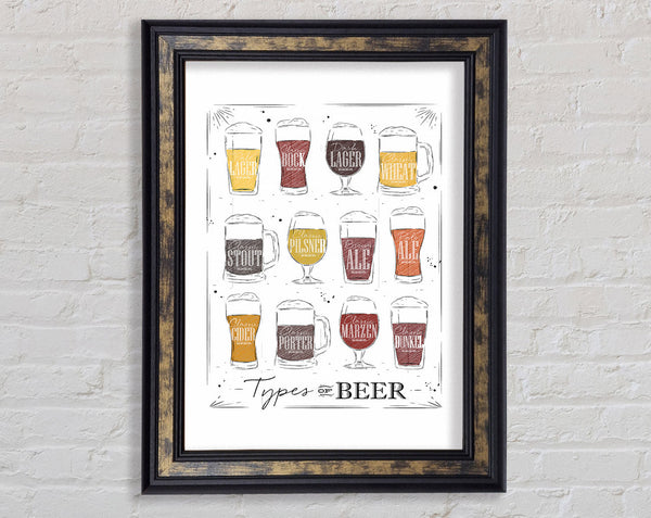 Types O f Beer Framed Print