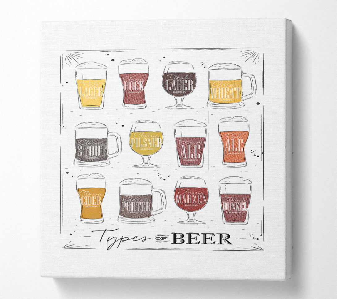  A Canvas Print of Types O f Beer Canvas Art