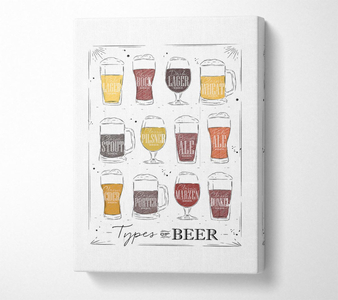  A Canvas Print of Types O f Beer Canvas Art