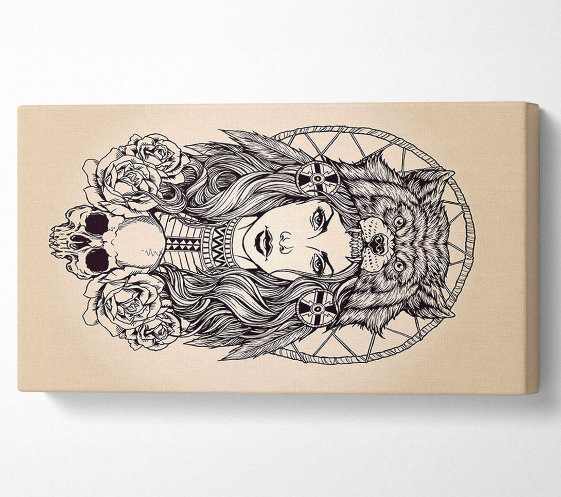 A Canvas Print of Indian Bear Woman Canvas Wall Art