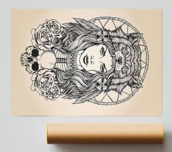 Indian Bear Woman Poster