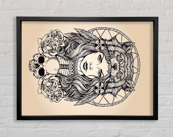 Indian Bear Woman Framed Print