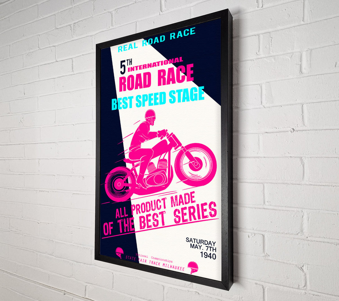  A Canvas Print of Motorbike Real Road Race Canvas Print