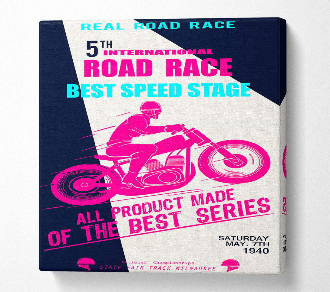  A Canvas Print of Motorbike Real Road Race Canvas Print