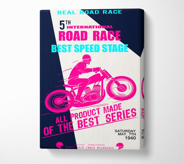  A Canvas Print of Motorbike Real Road Race Canvas Print