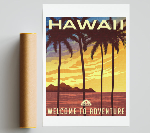 Hawaii Welcome To Adventure Print