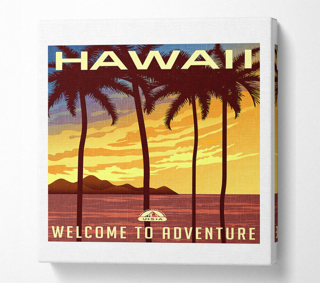  A Canvas Print of Hawaii Welcome To Adventure Canvas Wall Art