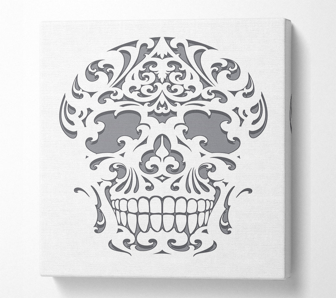  A Canvas Print of Mexican Grey Skull Canvas Art