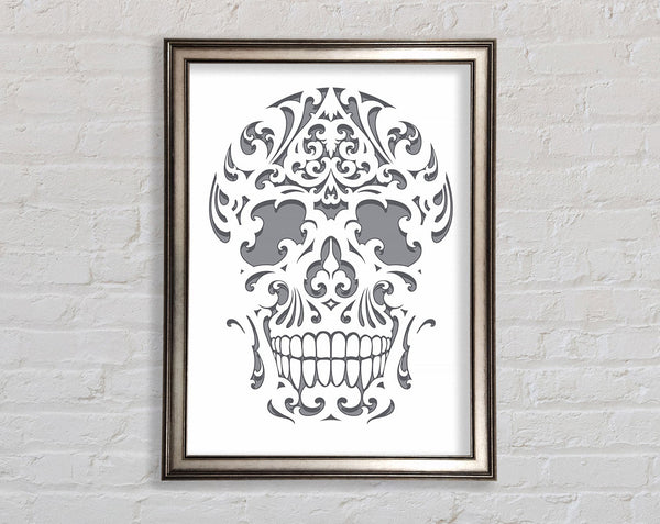 Mexican Grey Skull Framed Print