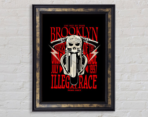 Brooklyn The Dark Rider Framed Print
