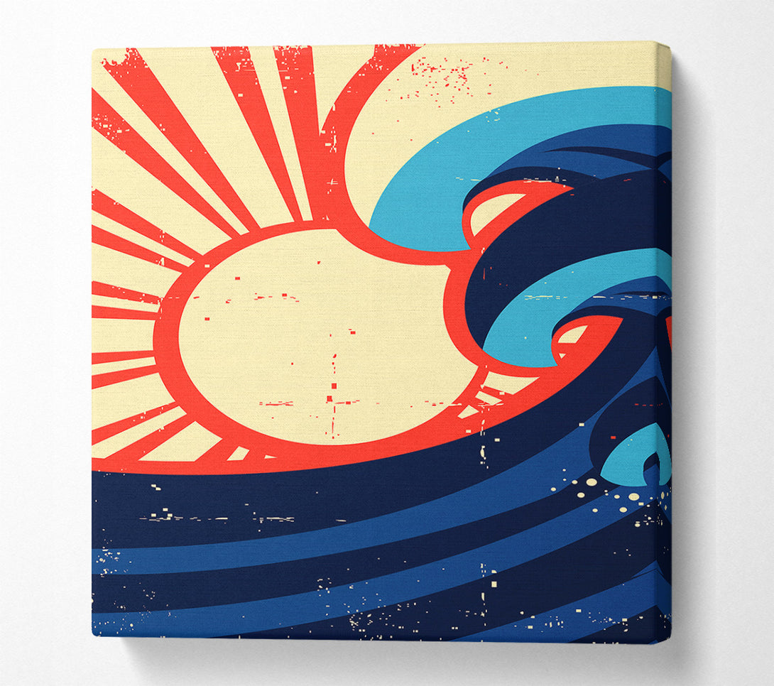 A Canvas Print of Sun And Waves Canvas Wall Art